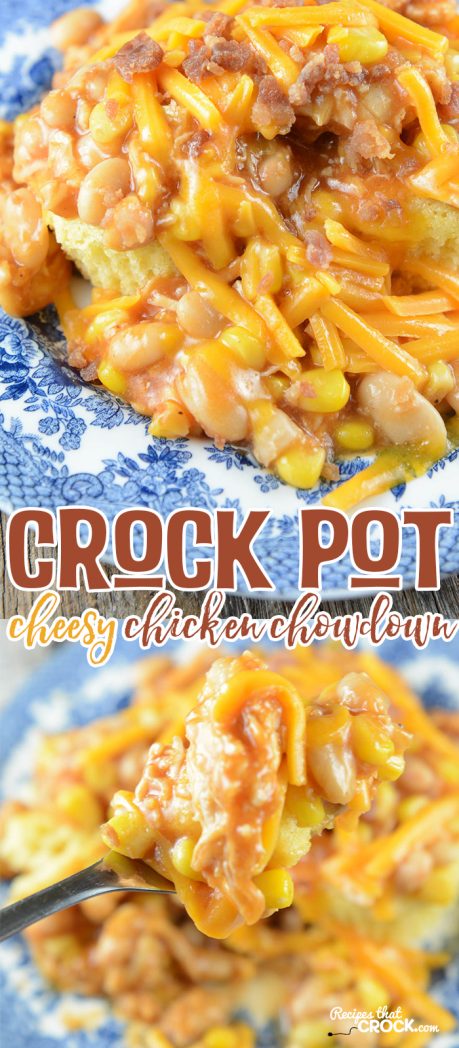 This Crock Pot Cheesy Chicken Chowdown is an incredibly easy recipe to throw together and it is down right delicious!