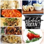 This week's Whatcha Crockin' crock pot recipes include Slow Cooker Cheesesteak Sandwiches, Crock Pot Taco Joes, Slow Cooker Cranberry Chicken Legs, Crock Pot Chicken Stuffing Casserole, Crock Pot Sweet and Sour Smoked Sausage, Crock Pot Pork Carnitas, Slow Cooker Chicken Chili and much more!