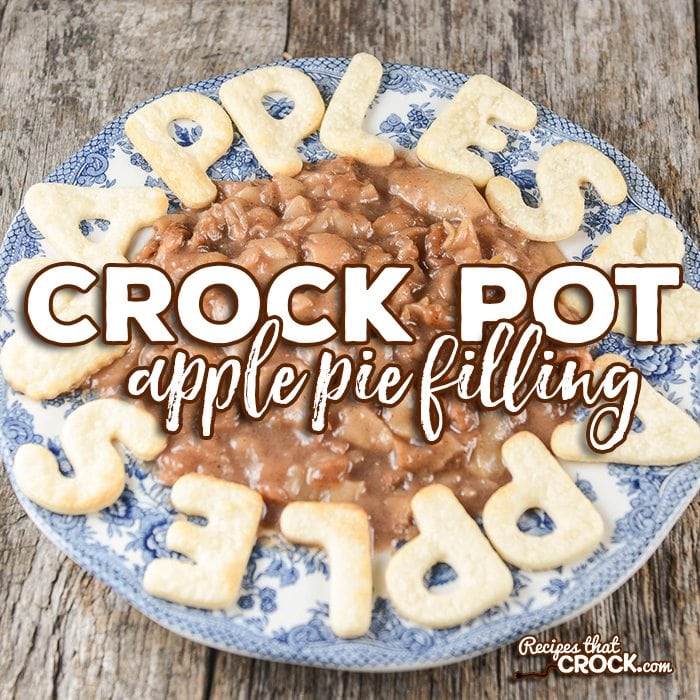 Make your own homemade apple pie filling with this easy crock pot recipe. We like to serve it up in pies, over biscuits, ice cream or with pie crust cookies! Perfect fresh apple recipe.