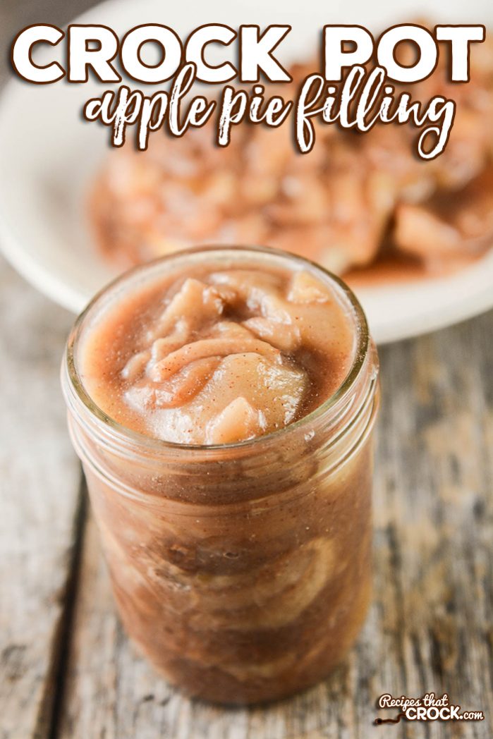 Make your own homemade apple pie filling with this easy crock pot recipe. We like to serve it up in pies, over biscuits, ice cream or with pie crust cookies! Perfect fresh apple recipe.