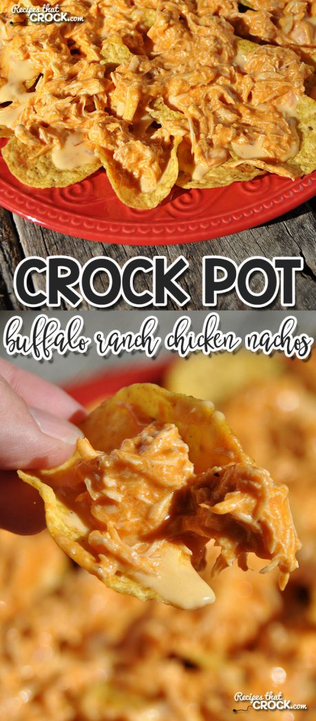 It doesn't matter if you are having a party or if you just want a fun meal, these Crock Pot Buffalo Ranch Chicken Nachos are awesome!