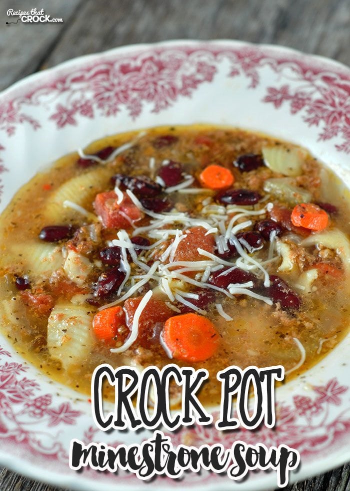 If you love a soup that is incredibly flavorful and scrumdiddlyumptious, then you simply must try this Crock Pot Minestrone Soup!