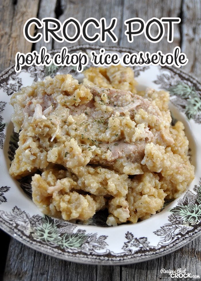 If comfort food is what you want, then you don't want to miss this delicious Crock Pot Pork Chop Rice Casserole! It is super easy and deeelicious!