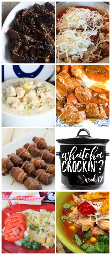 This week's Whatcha Crockin' crock pot recipes include Slow Cooked Balsamic Beef Roast, Crock Pot Bacon Wrapped Cocktail Weenies, Crock Pot Lasagna Soup, Crock Pot Chicken Enchilada Soup, Crock Pot Italian Pot Roast, Slow Cooker Buffalo Chicken Casserole, Crock Pot Chicken Chili and much more!