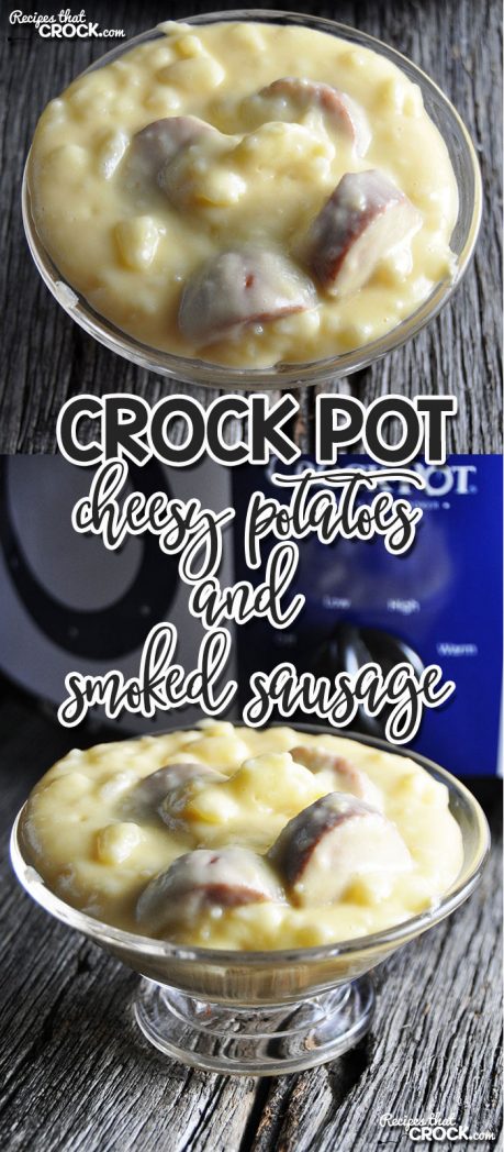 Do you love cheesy potatoes? Take them to the next level with this yummy Crock Pot Cheesy Potatoes and Smoked Sausage recipe!