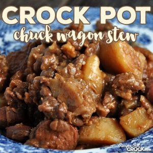 Delicious. Hearty. Easy. That is exactly what this amazing Crock Pot Chuck Wagon Stew is! It is sure to be an instant family favorite!
