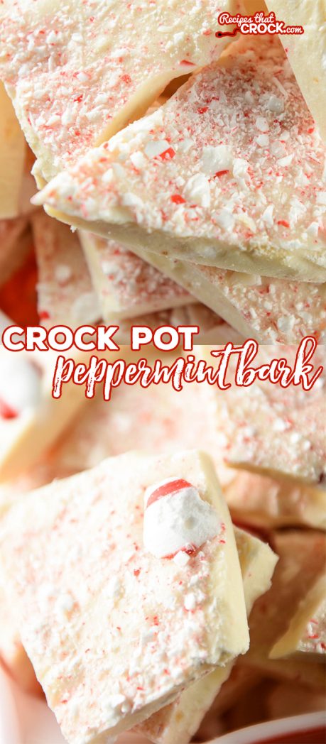 Crock Pot Peppermint Bark is a super simple holiday treat that is easy to make. It makes a great handmade gift for those that love homemade candy.