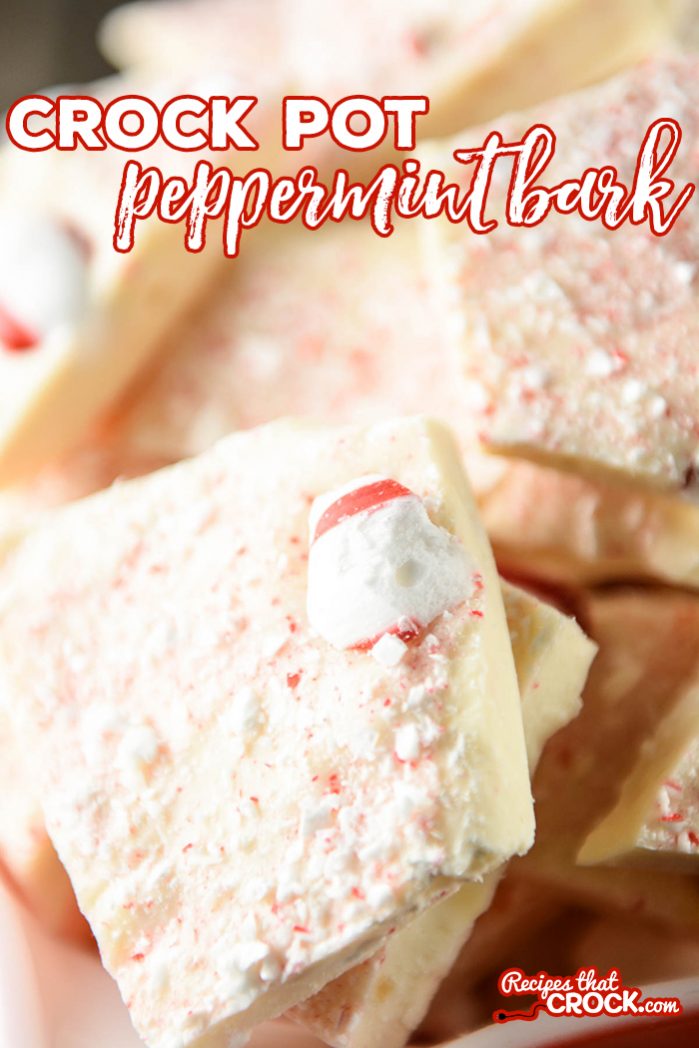 Crock Pot Peppermint Bark is a super simple holiday treat that is easy to make. It makes a great handmade gift for those that love homemade candy.