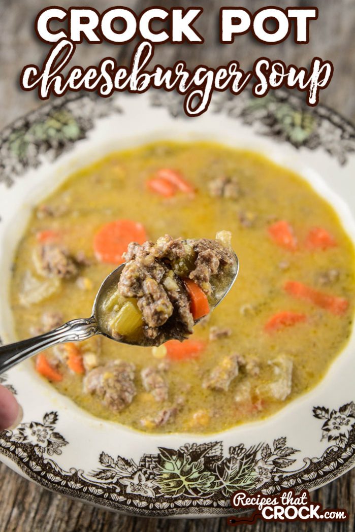 This Crock Pot Cheeseburger Soup is an easy slow cooker recipe that everyone loves. It is a perfect easy ground beef recipe for lunch or weeknight family dinner.