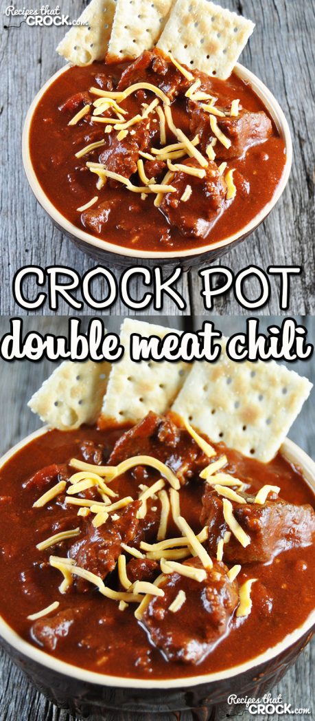This Crock Pot Double Meat Chili is a must-have recipe! The first time I had it, I knew I wanted to have it again! And now you can have it too!