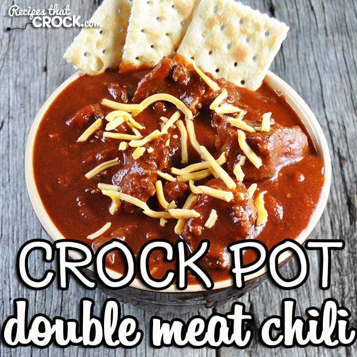 This Crock Pot Double Meat Chili is a must-have recipe! The first time I had it, I knew I wanted to have it again! And now you can have it too!