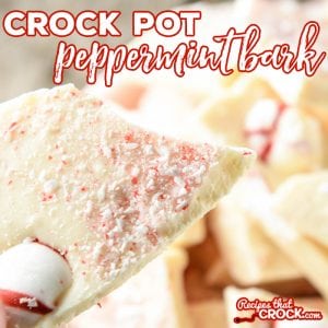 Crock Pot Peppermint Bark is a super simple holiday treat that is easy to make. It makes a great handmade gift for those that love homemade candy.