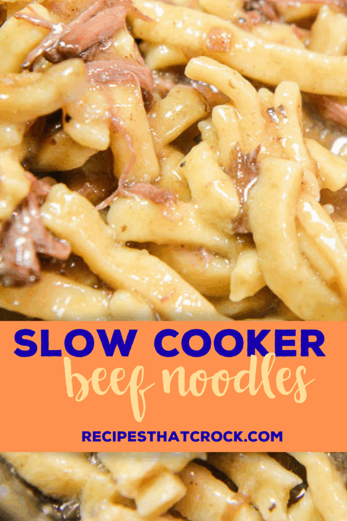 Our Slow Cooker Beef Noodles are simple to throw together and have that amazing old fashioned comfort food flavor. Great all day crock pot recipe