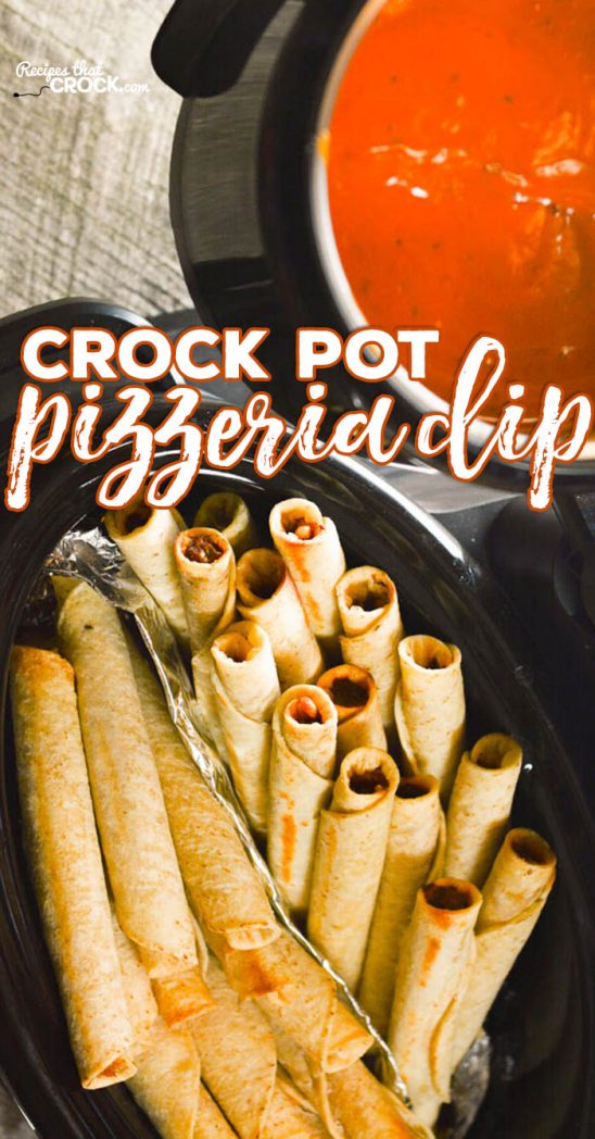Crock Pot Pizzeria Dip Recipe is a perfect sauce to go with @JoseOleCentral Beef and Cheese Taquitos. #Ad #JustSayOle