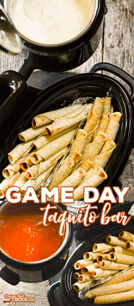 Do you love serving Taquitos at your potluck, party or tailgate? Our Game Day Taquito Bar keeps your favorite game day snack nice and toasty while serving it up with our Crock Pot Pizzeria Dip and Crock Pot Cream Cheese Enchilada Dip. We like to serve them with @joseolecentral Chicken Cheese Taquitos and Beef Cheese Taquitos. #JustSayOle #ad