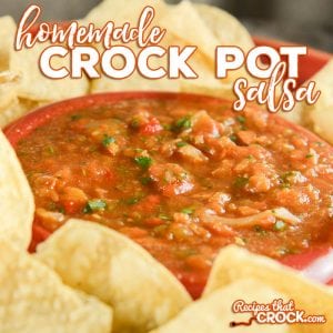 Do you love homemade salsa? Our homemade crock pot salsa is so simple to throw together and has that great made from scratch taste!