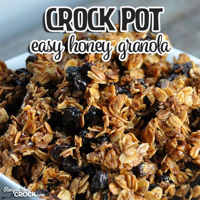 Do you love a snack that is super simple to make and can hang around for up to a couple of weeks? (That is if it doesn't get gobbled up in a couple of days! ) Then you will love this Easy Crock Pot Honey Granola!