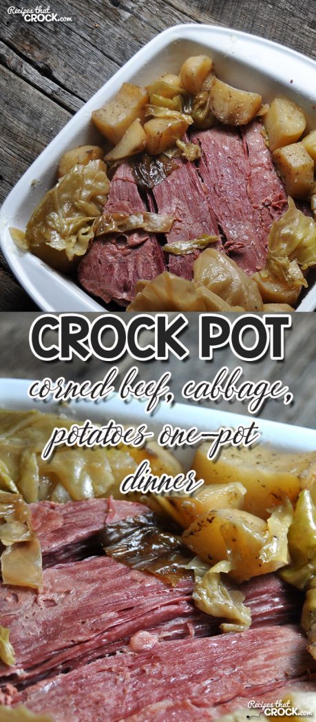 If you love corned beef and cabbage, you are going to flip over this delicious Crock Pot One Pot Corned Beef Cabbage Potato Dinner! So easy and delicious!