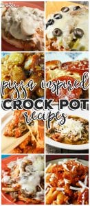 Do you love pizza? Well you know we do around here! So we couldn't help but put together this list of delicious Pizza Inspired Crock Pot Recipes.