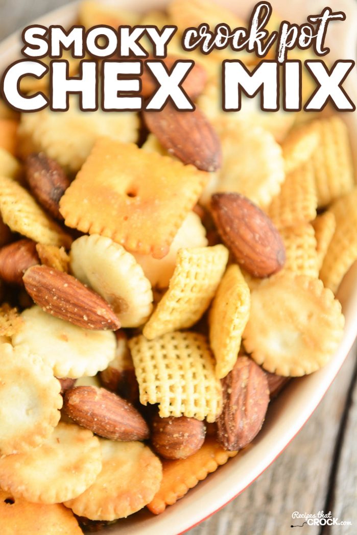 Are you looking for a great party snack mix to serve up to friends and family? Our Smoky Crock Pot Chex Mix has a savory smoky flavor throughout all your salty snack mix favorites.