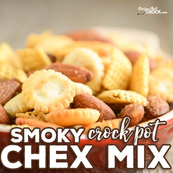 Are you looking for a great party snack mix to serve up to friends and family? Our Smoky Crock Pot Chex Mix has a savory smoky flavor throughout all your salty snack mix favorites.