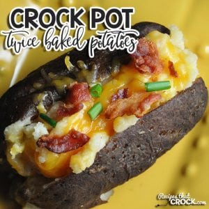 Do you love a delicious baked potato? Then you don't want to miss these amazing Crock Pot Twice Baked Potatoes! They are the perfect side!