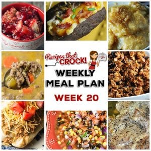 This week's weekly menu features Easy Honey Granola, Crock Pot Ham and Cheddar Quiche, Crock Pot Easy Special Pot Roast, Crock Pot Cheesy Scalloped Potatoes, Crock Pot Lemon Pepper Pork Chops, Crock Pot Cheeseburger Soup, Crock Pot Whole Chicken, Crock Pot Twice Baked Potatoes, Crock Pot Taco Joes, Homemade Salsa and Crock Pot Cherry Pineapple Dump Cake.
