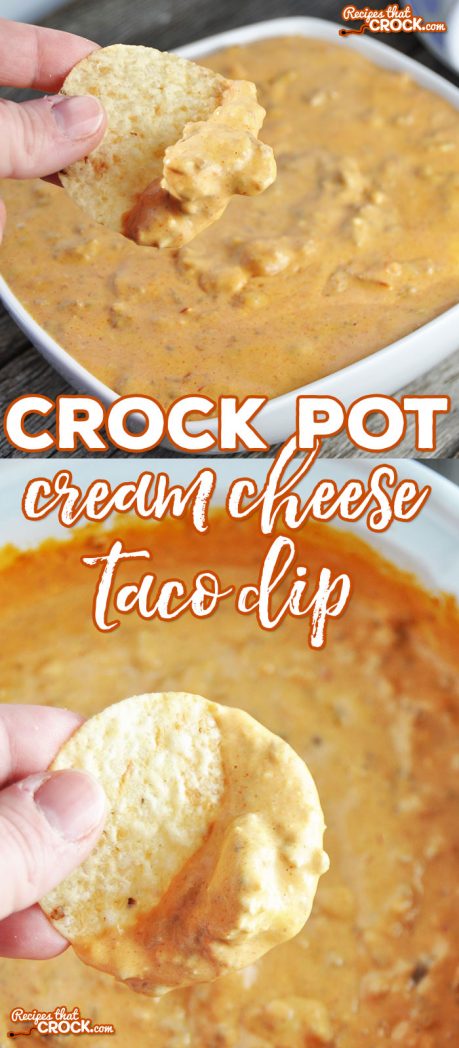 Whether you are going to a pitch-in (what us Hoosiers call a potluck) or wanting to add a special dip to Taco Night, this Crock Pot Cream Cheese Taco Dip is sure to be a favorite!