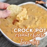 Whether you are going to a pitch-in (what us Hoosiers call a potluck) or wanting to add a special dip to Taco Night, this Crock Pot Cream Cheese Taco Dip is sure to be a favorite!