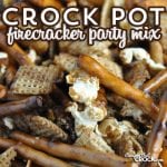 Bring a little fire to the party with this delicious Crock Pot Firecracker Party Mix. It is a yummy snack with a kick!