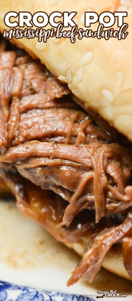 This Crock Pot Mississippi Beef Sandwiches Recipe is our favorite way to eat the popular flavorful Mississippi Beef Roast. Our sandwich pairs the shredded beef from best roast on the site with the perfect toppings and a toasted sub roll. This sandwich is incredible.