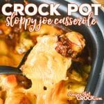 This Crock Pot Sloppy Joe Casserole takes everyone's favorite sandwich and turns it into a hearty casserole with chunky carrots, baby potatoes, celery and plenty of cheese that kids of all ages love!