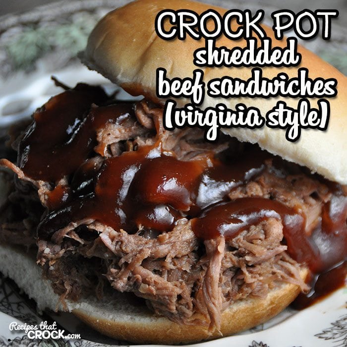 In the mood for a deeelicious sandwich that is a snap to make? Check out these Crock Pot Shredded Beef Sandwiches (Virginia Style)! Oh. My. Yum.