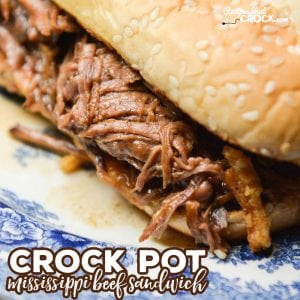 This Crock Pot Mississippi Beef Sandwiches Recipe is our favorite way to eat the popular flavorful Mississippi Beef Roast. Our sandwich pairs the shredded beef from best roast on the site with the perfect toppings and a toasted sub roll. This sandwich is incredible.