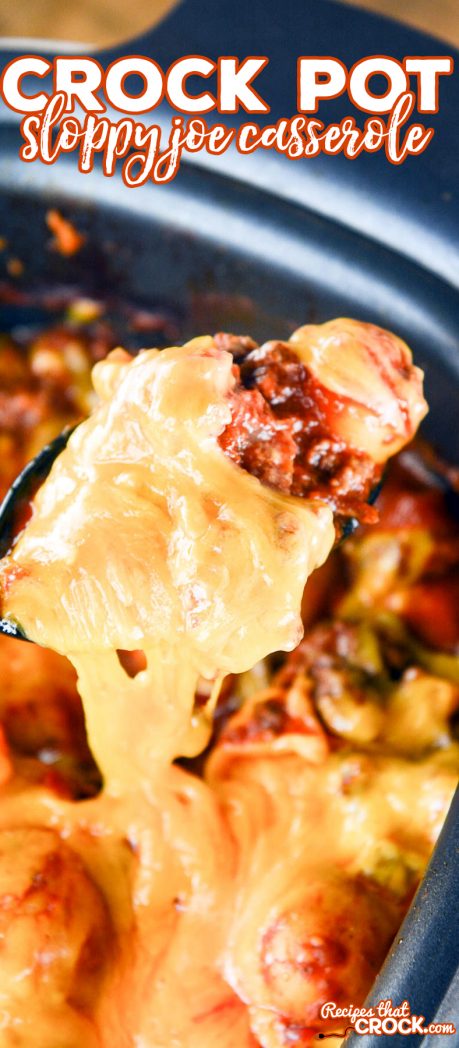 This Crock Pot Sloppy Joe Casserole takes everyone's favorite sandwich and turns it into a hearty casserole with chunky carrots, baby potatoes, celery and plenty of cheese that kids of all ages love!