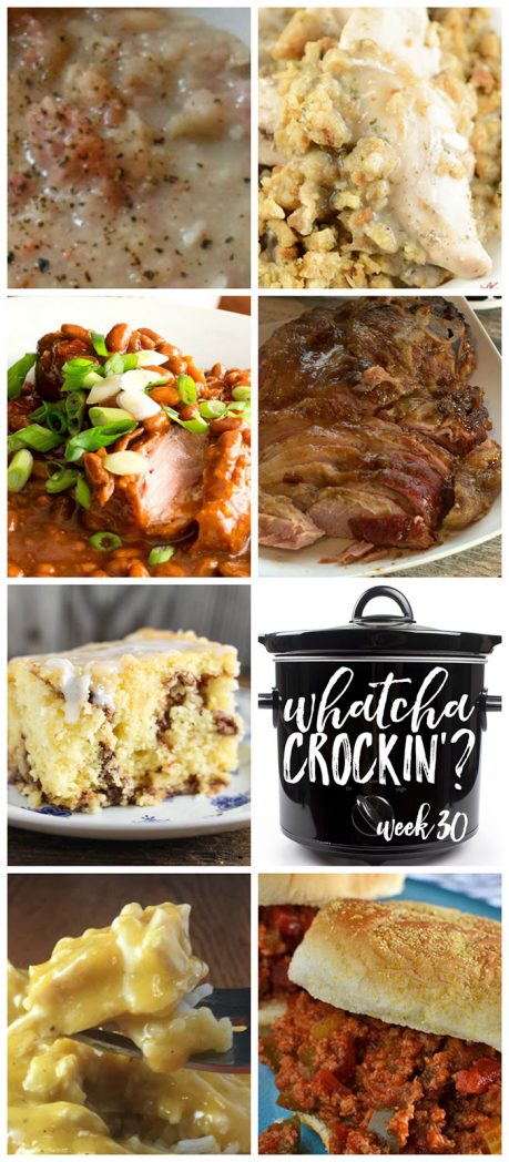 This week's Whatcha Crockin' crock pot recipes include Crock Pot Simple Ham and Bean Soup, Crock Pot Cheesy Chicken and Rice, Crock Pot Chicken and Stuffing Casserole, Crock Pot Coffee Cake, Crock Pot Whisky and Apricot Glazed Ham, Slow Cooker Sloppy Joes, Easy Slow Cooked Country Ribs and Barbecue Beans and much more!