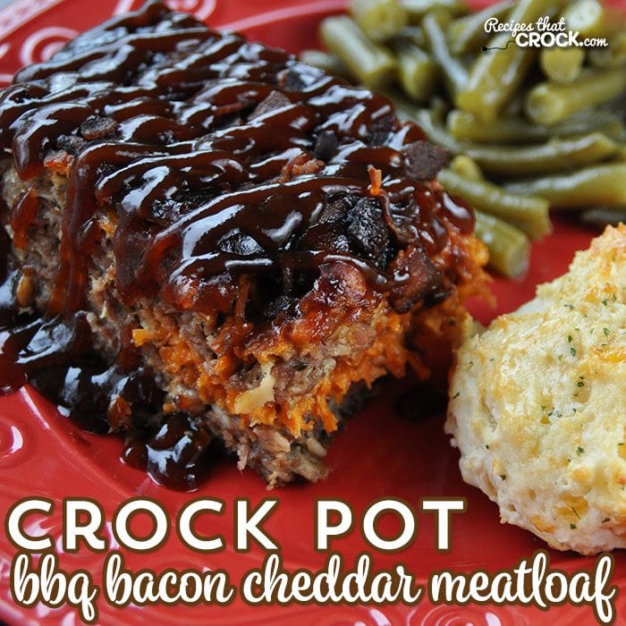 You're gonna love this folks! I may have just created the ULTIMATE meatloaf! This Crock Pot BBQ Bacon Cheddar Meatloaf is phenomenal!