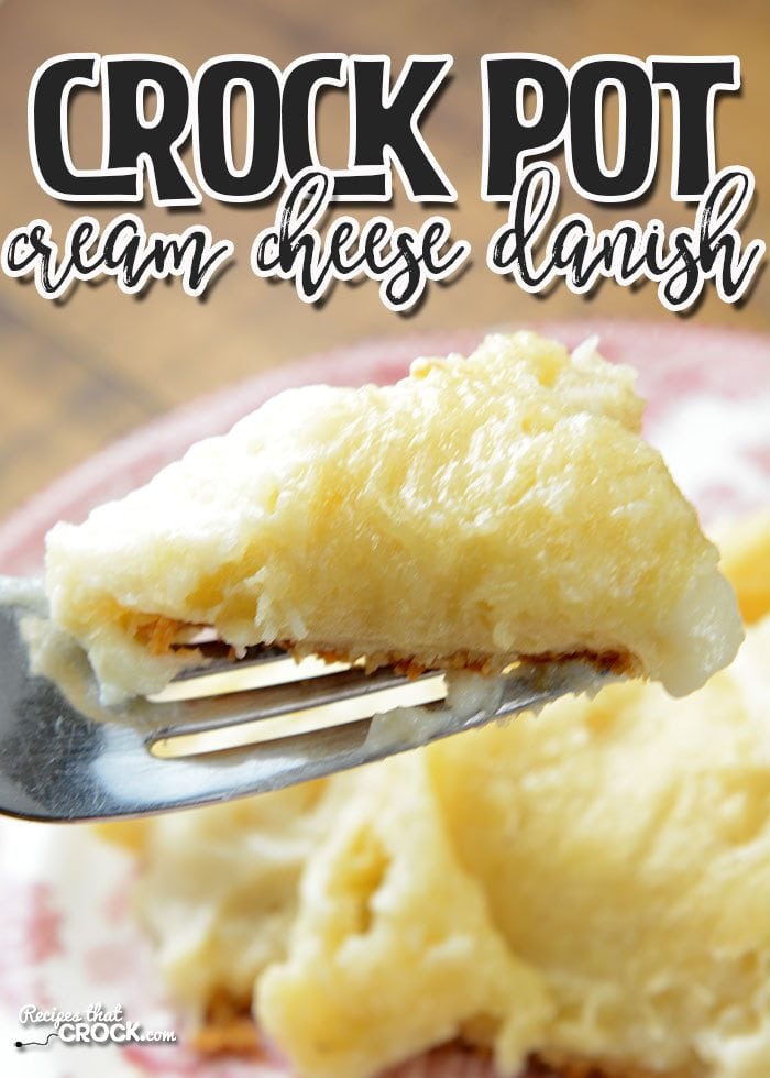Do you love cream cheese danish as much as I do?! You can have one that tastes like it is straight from the bakery with this Crock Pot Cream Cheese Danish recipe! Yum!
