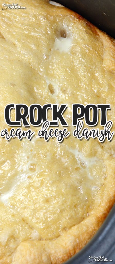 Do you love cream cheese danish as much as I do?! You can have one that tastes like it is straight from the bakery with this Crock Pot Cream Cheese Danish recipe! Yum!
