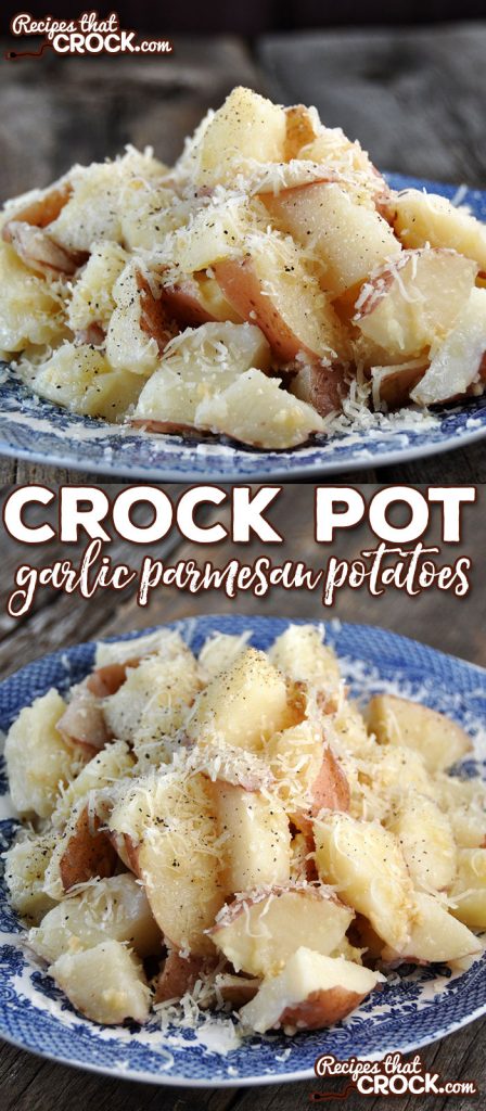 Are you looking for a simple side that has a delicious flavor? Then you don't want to miss these amazing Crock Pot Garlic Parmesan Potatoes! Yum!