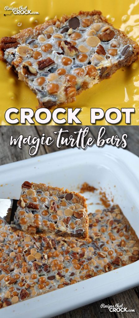 Do you love chocolate turtles? Then you are definitely going to want to try this simple recipe for these delicious Crock Pot Magic Turtle Bars! Yum!