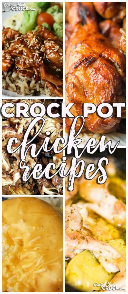 This week for our Friday Favorites we have Crock Pot Chicken Drumsticks, Cheesy Crock Pot Chicken, Crock Pot Mississippi Chicken, Sweet Honey Mustard Chicken and Sweet Slow Cooker Sesame Chicken!