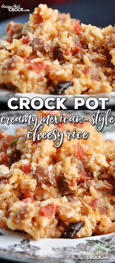 This Creamy Mexican Style Crock Pot Cheesy Rice is going to kick your next taco Tuesday or family fiesta up a notch for sure! Everyone will be saying, "Olé"!