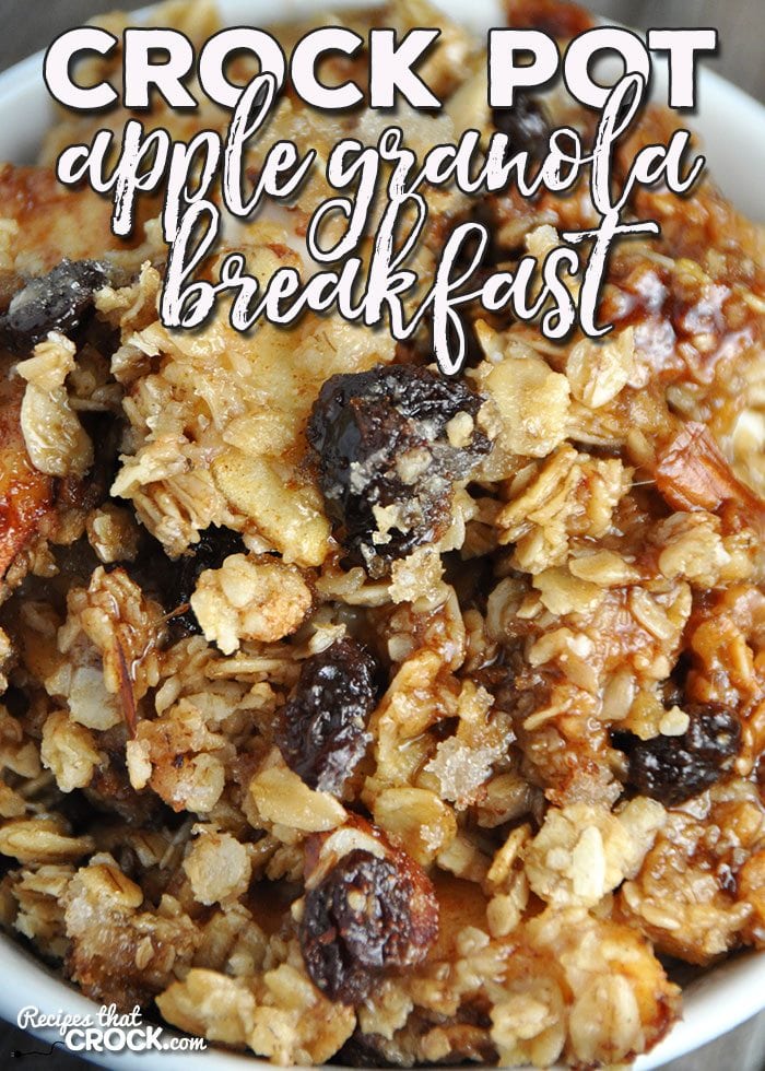 This Crock Pot Apple Granola Breakfast is a yummy way to start you morning! Not only is it easy, it will be loved by everyone!