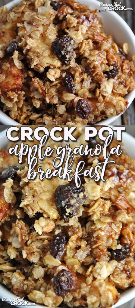 This Crock Pot Apple Granola Breakfast is a yummy way to start you morning! Not only is it easy, it will be loved by everyone!