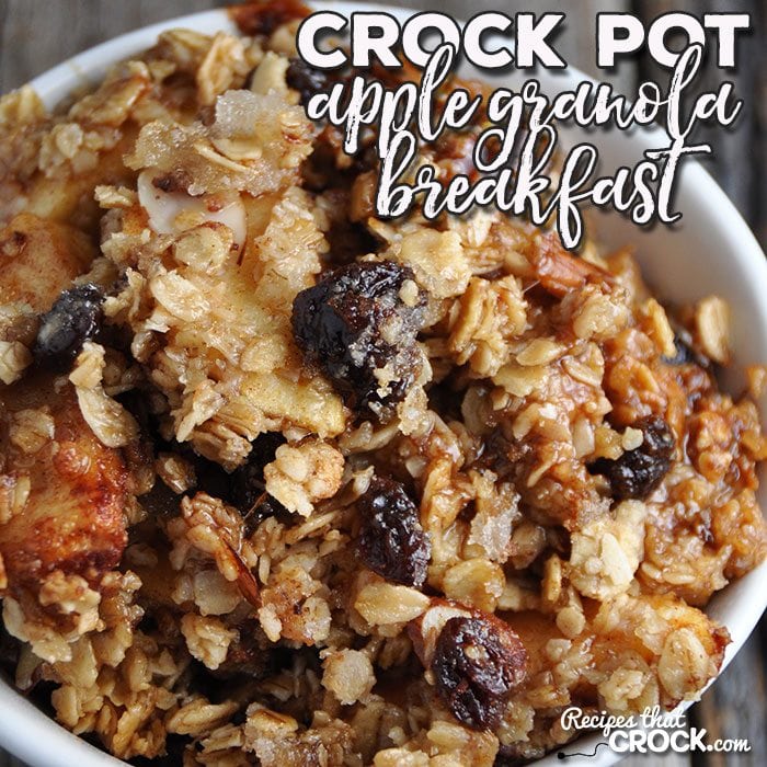 This Crock Pot Apple Granola Breakfast is a yummy way to start you morning! Not only is it easy, it will be loved by everyone!