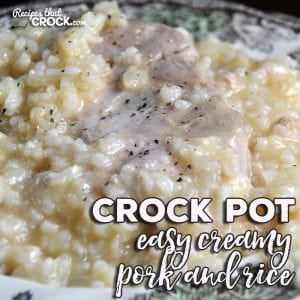 If you are looking for some delicious comfort food that is super easy to throw together, you are gonna love this Easy Crock Pot Creamy Pork and Rice recipe!