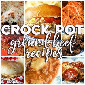 This week for our Friday Favorites we have some yummy Crock Pot Ground Beef Recipes like Crock Pot Crustless Pizza, Spaghetti with Homemade Meatballs, Crock Pot Unstuffed Cabbage Soup, Crock Pot Hamburger Casserole, Crock Pot Cheeseburger Sandwiches, Slow Cooker Cheddar Meatloaf, Crock Pot Million Dollar Pasta and Tavern Sandwiches!
