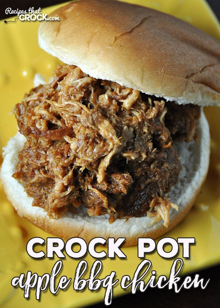 Do you need a simple recipe that has great flavor and will feed a crowd? Then you don't want to miss this Crock Pot Apple BBQ Chicken! Yum!