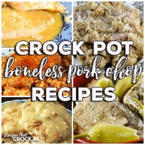 This week for our Friday Favorites we have some yummy Crock Pot Boneless Pork Chop recipes like Crock Pot Mississippi Pork Chops, Crock Pot Creole Pork Chops, Homestyle Crock Pot Pork Chops, Crock Pot Pork Chop Rice Casserole and Easy Pork Chop Tomato Rice!